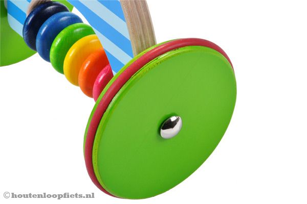 De wielen zijn voorzien van een rubberen randje.