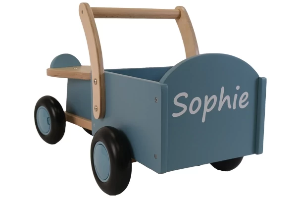 Little Rider bakfiets naamsticker wit