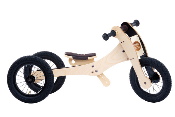 Trybike houten loopfiets 4 in 1 wood brown.