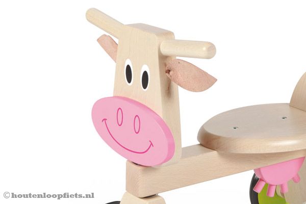 Houten stuur met handvaten.